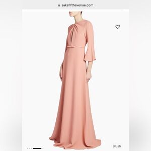 BNWT blush Giambattista Valli's crepe bell-sleeve gown